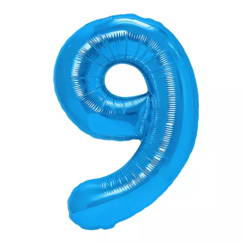 Számos lufi 34" 86cm óriás kék szám 9-es