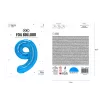 Számos lufi 34" 86cm óriás kék szám 9-es