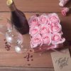 Szappanból készült virágkompozíció, szappanvirág díszdobozban, rózsaszín