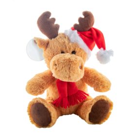 Plüss rénszarvas, karácsonyi, 18cm