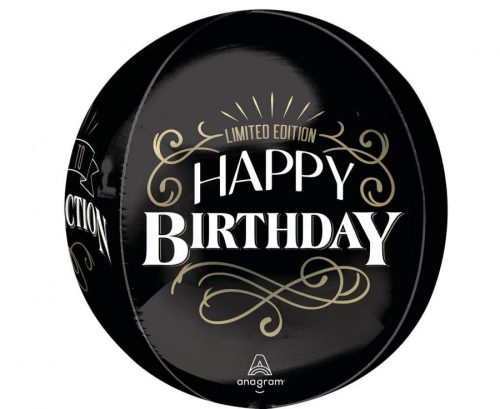 Fólia gömb lufi 16" 40cm Orbz, Happy Birthday