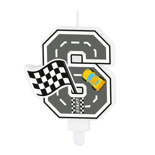 Számgyertya Autós 7cm 6-os