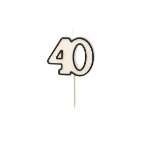 Számgyertya, 40, fekete-fehér