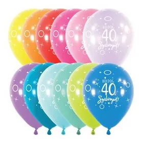   Szám, Számos lufi 11" 28cm 6db 40-as lufi Boldog 40. szülinapot!