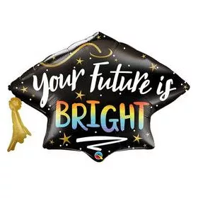   Ballagási óriás lufi 41" 105cm Your Future is BrightBallagási kalap, 21568