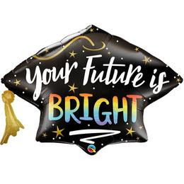 Ballagási óriás fólia lufi 41" 105cm Your Future is Bright,  Ballagási kalap, 21568, héliummal töltve