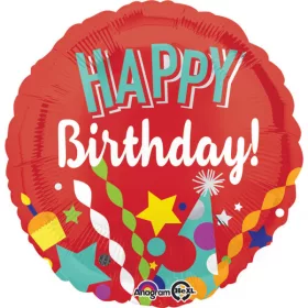 Szülinapi lufi 18" 45cm Happy Birthday