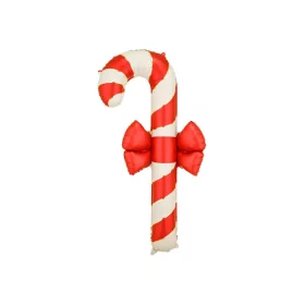   Óriás lufi 51" 131cm cukorka alakú, Piros csíkos, candy