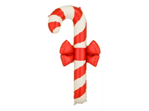 Óriás lufi 51" 131cm cukorka alakú, Piros csíkos, candy