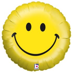 Mosolygó fólia lufi 18" 45cm, smiley face