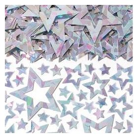 Konfetti fényes ezüst csillag 141g, a36828-18
