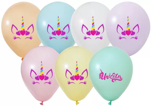 BALONEVI lufi, 12" 30cm, 50db/cs, Unikornis