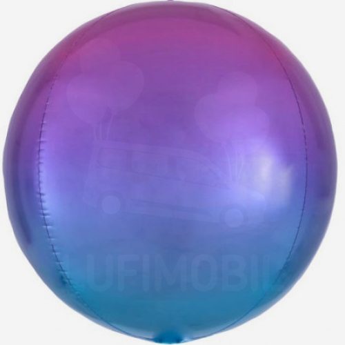 Fólia gömb lufi 16" 40cm Orbz, Ombre, lila-kék, kód:5