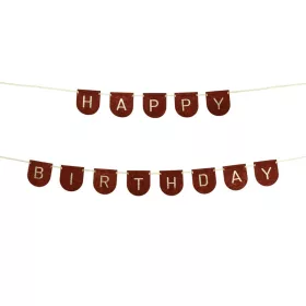 Happy Birthday betűfüzér, 3m, barna
