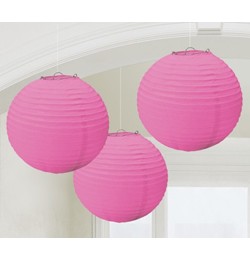 Lampion gömb 24cm 3db, rózsaszín színben a24055103