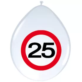   Szám, Számos lufi 11" 28cm 8db 25-ös számmal, sebességkorlátozó