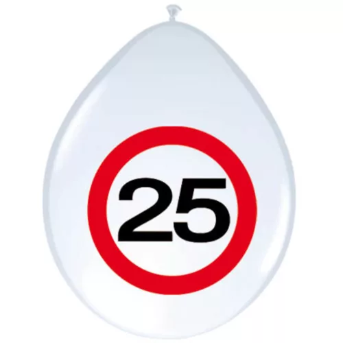 Szám, Számos lufi 11" 28cm 8db 25-ös számmal, sebességkorlátozó