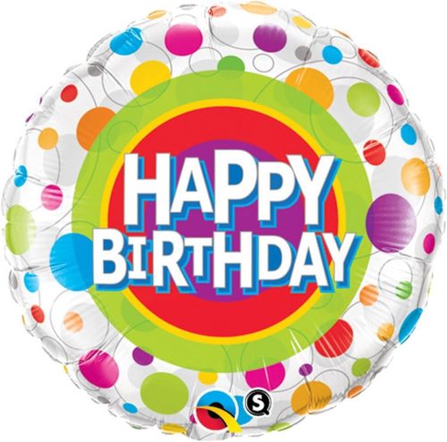 Szülinapi fólia lufi 18" 45cm Happy Birthday