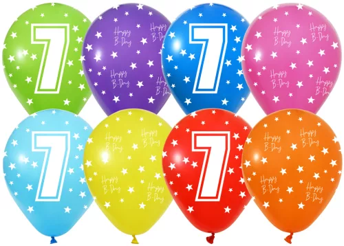 BALONEVI lufi, 12" 30cm, 50db/cs, 7-es számmal