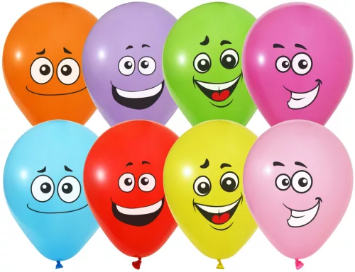 BALONEVI lufi, 12" 30cm, 9db/cs, Arcok, Face