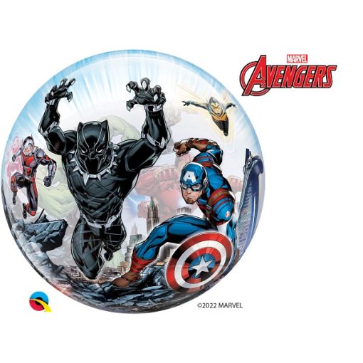 Mintás Bubbles lufi 22" 56cm Héliummal töltve Marvel Avengers, 87459