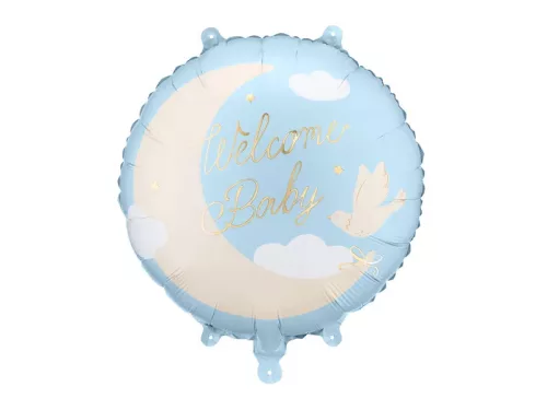 Lufi babaszületésre 18" 45cm - Welcome Baby, kék
