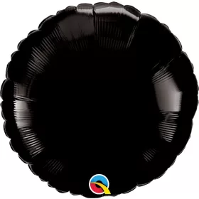 Egyszínű kerek lufi 18" 45cm Onyx Black, Fekete, 