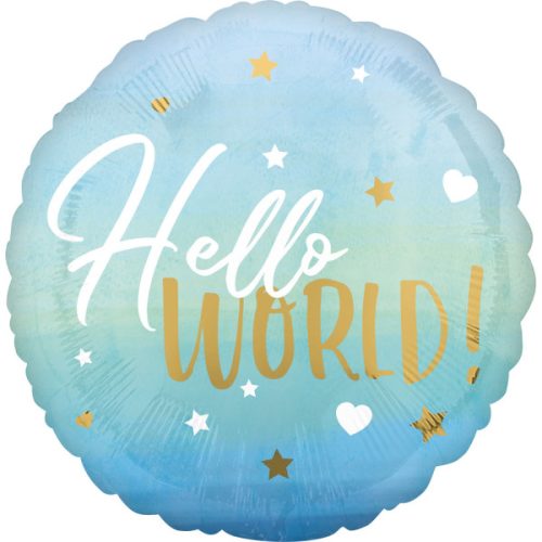 Fólia lufi babaszületésre 18" 45cm - Hello World