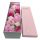 Szappanból készült virágkompozíció, szappanvirág hosszúkás díszdobozban, rózsaszín