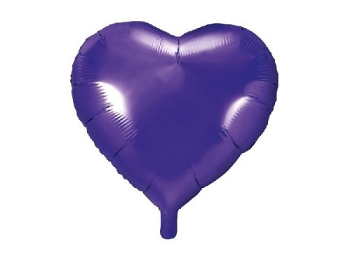 Egyszínű szív fólia lufi 18" 45cm lila szív, 