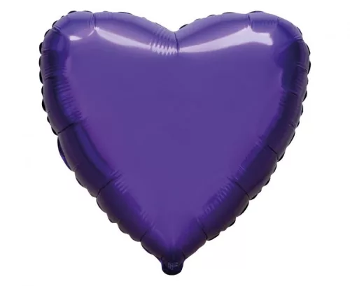 Egyszínű szív lufi 18" 45cm lila szív, 