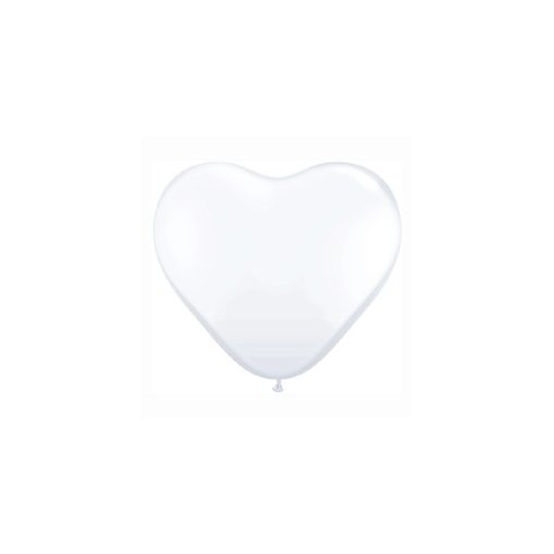 Latex lufi 11" 28cm fehér szív 
