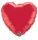 Egyszínű szív fólia lufi 18" 45cm piros szív, 23769, 