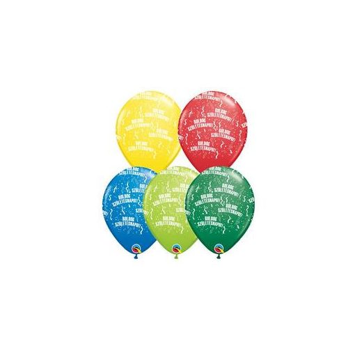 Szülinapi latex lufi 11" 28cm 6db Boldog születésnapot!, special színek, 48008sprp