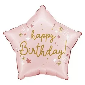 Szülinapi lufi 18" 45cm Happy Birthday, Csillag