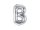 Betű lufi 16" 40cm ezüst fólia betű, B betű, levegővel tölthető