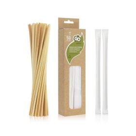 Szívószál papír, natúr, 50db, egyesével csomagolt