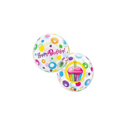 Szülinapi Bubbles lufi 22" 56cm Héliummal töltve Happy Birthday, 23606