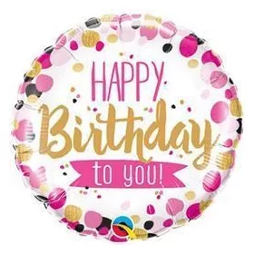 Szülinapi lufi 18" 45cm Happy Birthday