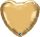 Egyszínű szív fólia lufi 18" 45cm Chrome Gold, arany szív,, 