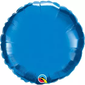 Egyszínű kerek lufi 18" 45cm zafírkék, 