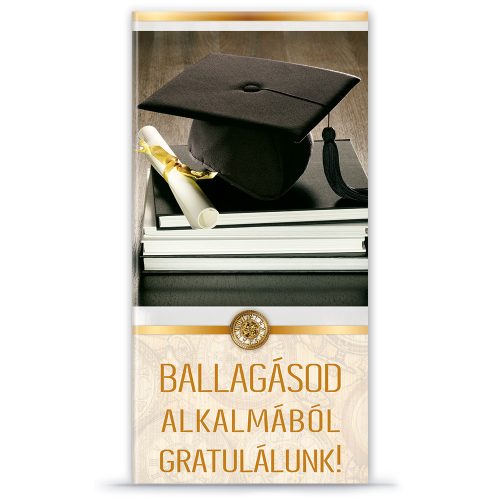 Képeslap, zsebes,  Ballagásod alkalmából gratulálunk!