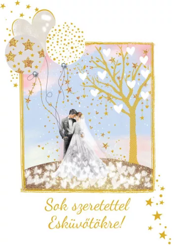 Cardex képeslap esküvőre, Sok szeretettel esküvőtökre, borítékkal