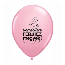   Lánybúcsúra latex lufi 11" 28cm  6db Nemsokára férjhez megyek