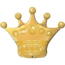 Óriás fólia lufi 41" 103cm, arany korona, 49343