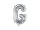 Betű lufi 14" 35cm ezüst fólia betű, G betű, levegővel tölthető