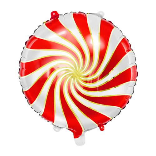 Candy, nyalóka, cukorka fólia lufi 18" 45cm Lollipop, piros