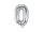 Betű lufi 16" 40cm ezüst fólia betű, O betű, levegővel tölthető