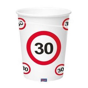   Papírpohár sebességkorlátozó 30-as számmal, 250ml 6db, 20765