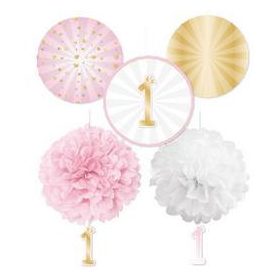 Dekorációs szett 1. szülinapra, rózsaszín, 9910313